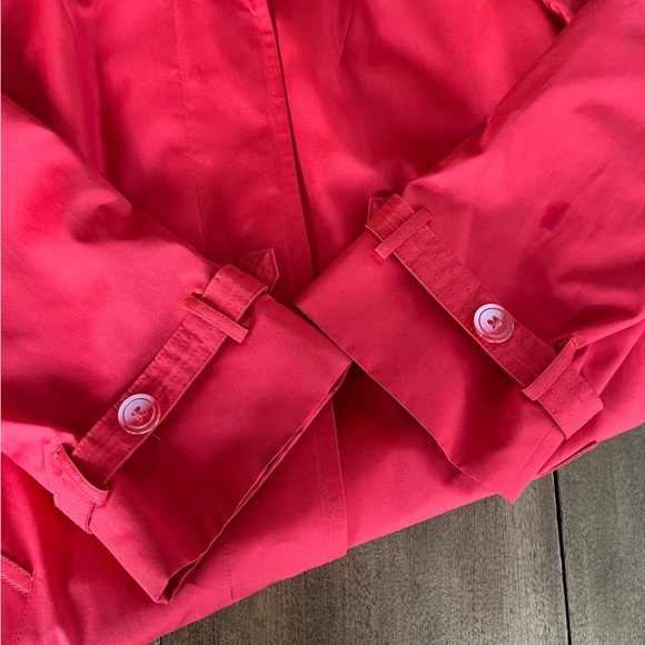 Vintage Misty Harbor Red Trench Coat with Matching Head Scarf, Size 6 - Picture 14 of 16